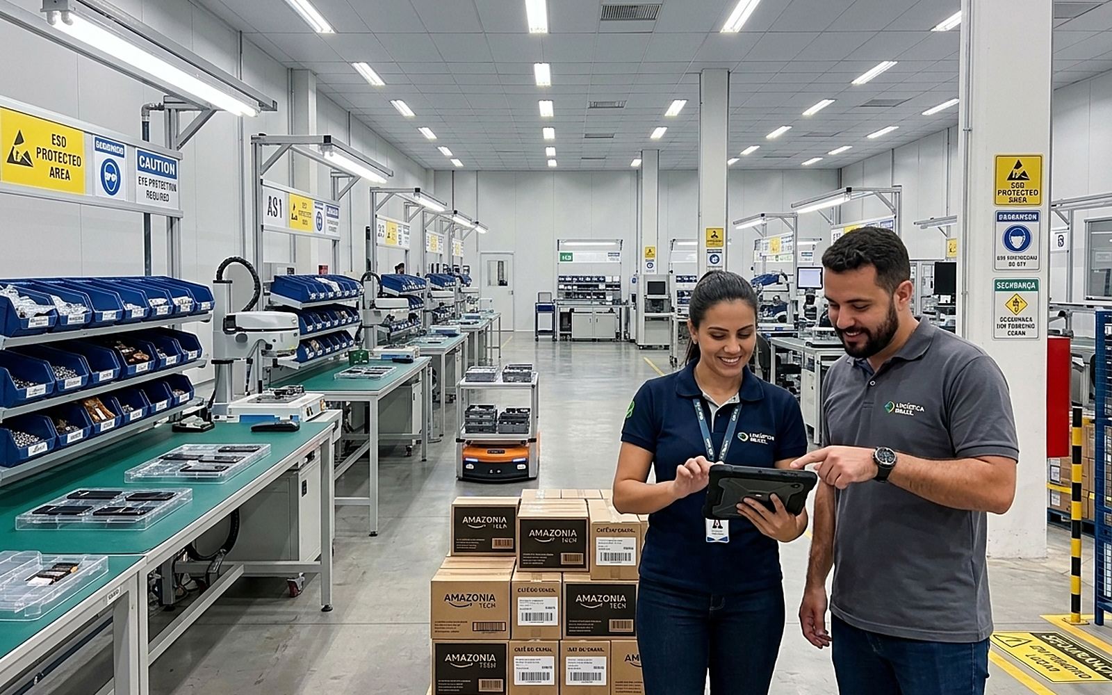 Fábrica e centro de distribuição — o começo da cadeia